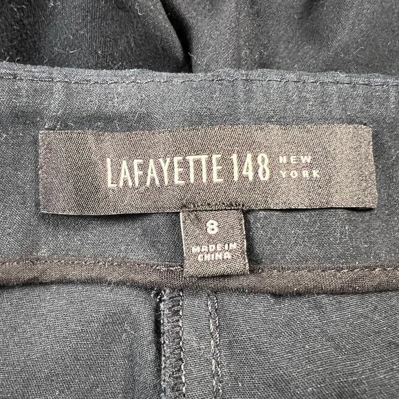 Lafayette 148 Brushed Cotton Flat Front Ankle Dress Pants Navy Blue Size 8 - Picture 4 of 9